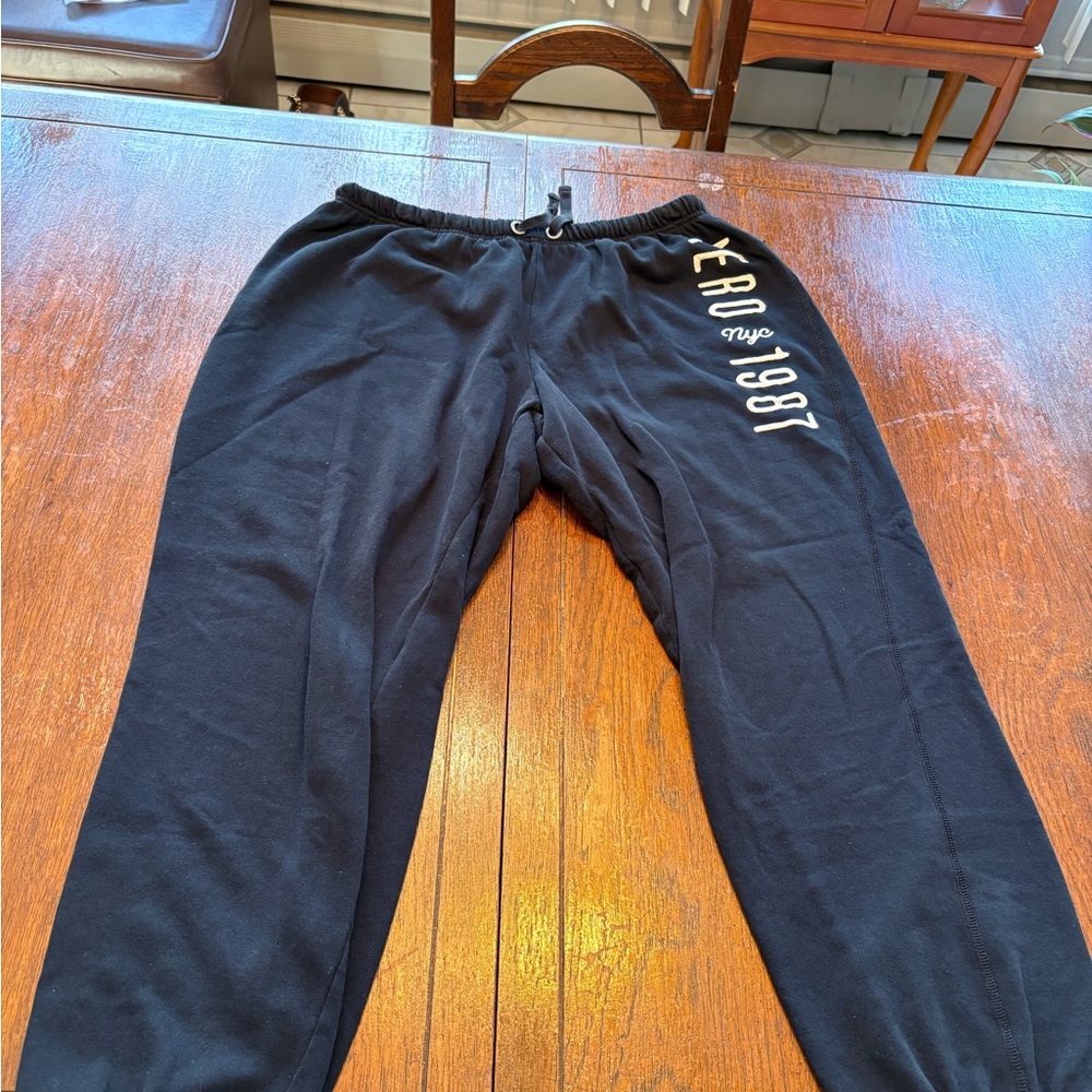 Aeropostale Black Joggers with White Accents